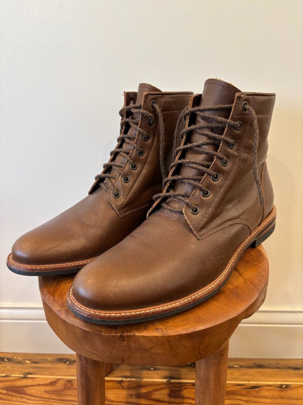 Nisolo Men's All-Weather Lace Up Leather Boots - 11, Brown
